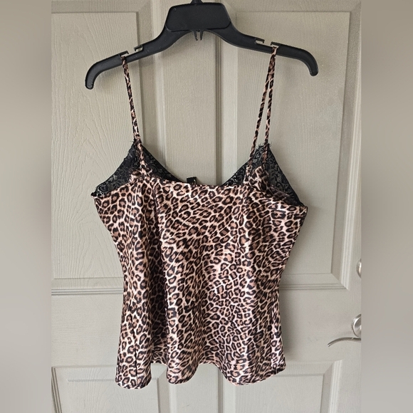 Just Sexy Babydoll Lingerie Y2k Top XL Animal Print Lace Trim Brown Black Fairy - Picture 12 of 12